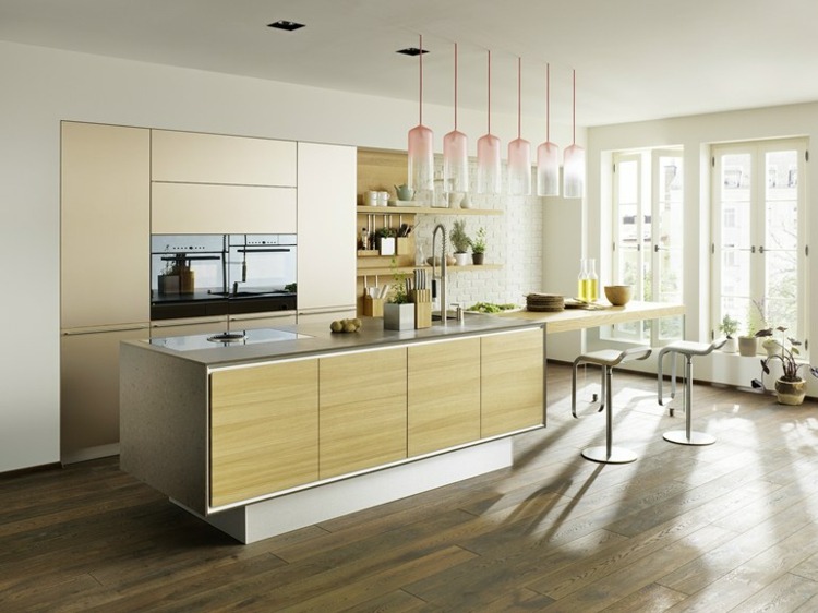 design kitchen with center island wood TEAM 7