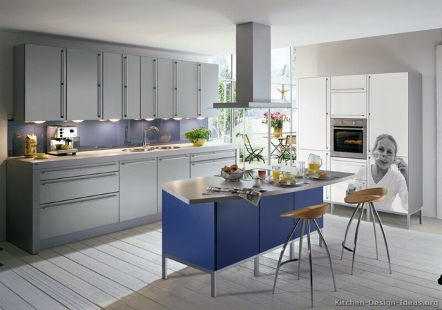 modern design kitchen design kitchen gray blue wooden stool stainless kitchen island