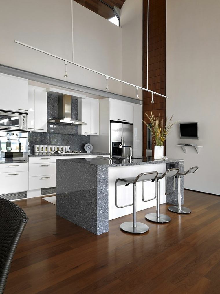 kitchen design laquee gray white