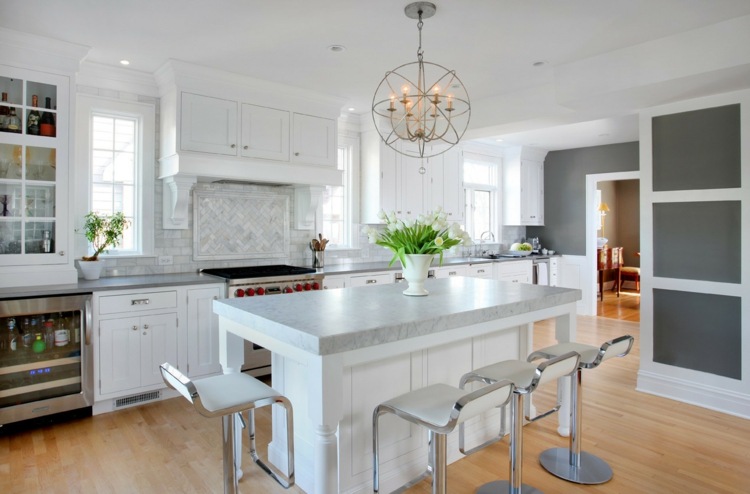 modern design kitchen white gray
