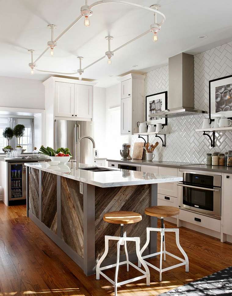 kitchen modern design central island wood