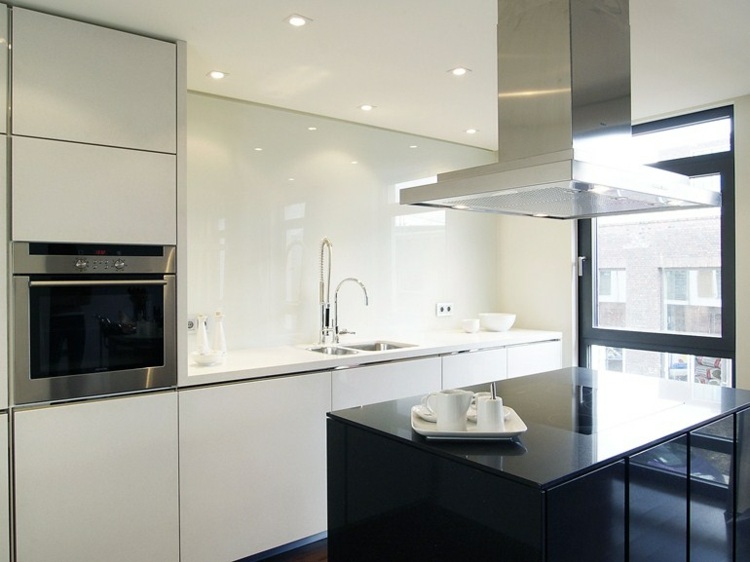 kitchen design black white Plan W