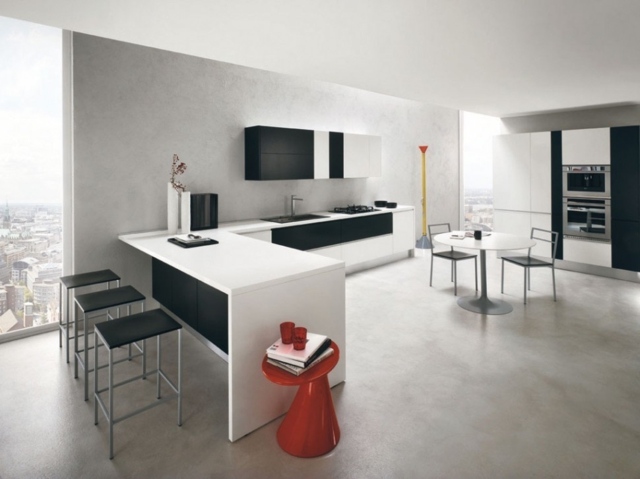 design kitchen black white