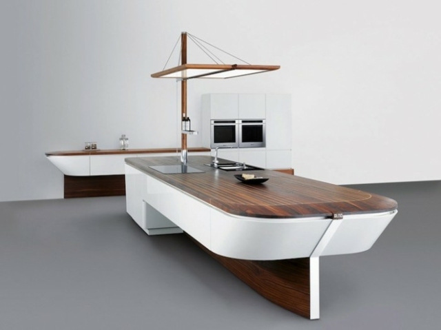 kitchen island design shape yacht wood