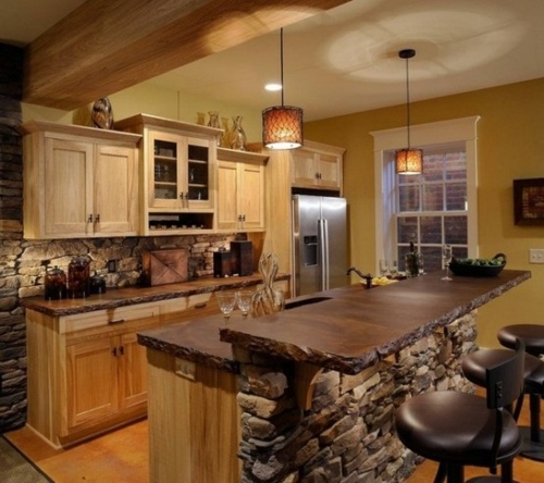 kitchen design stone kitchen counter