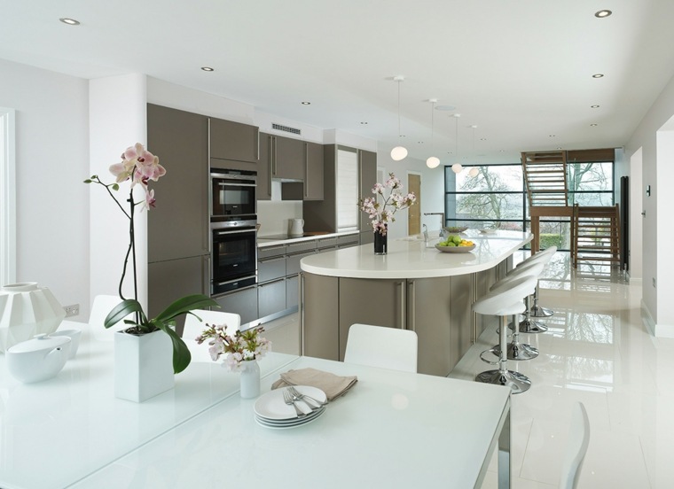 elegant white taupe kitchen