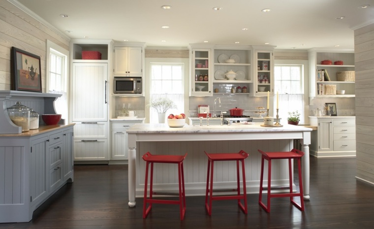 arrange kitchen color idea red gray design