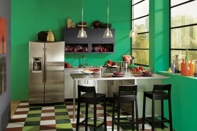 kitchen idea color green tiling paint color