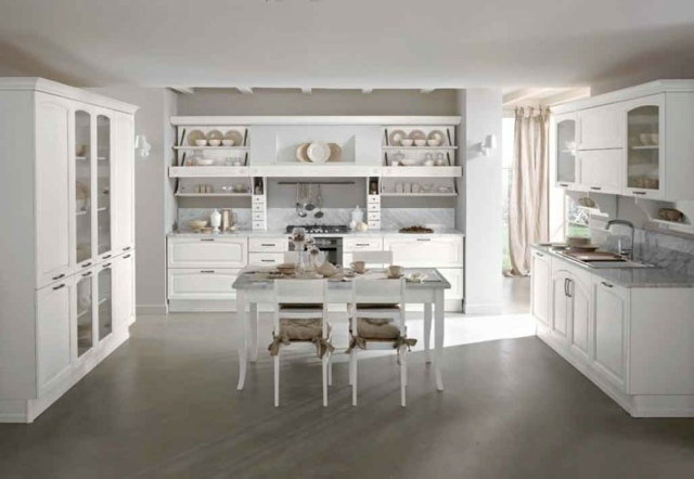 white wooden kitchen deco