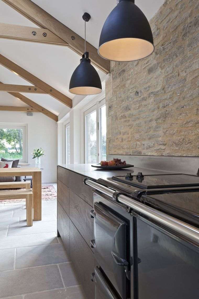 kitchen deco in length plan hallway fixture hanging black beams