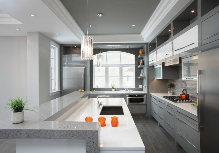 kitchen gray white design bar suspension fixture design