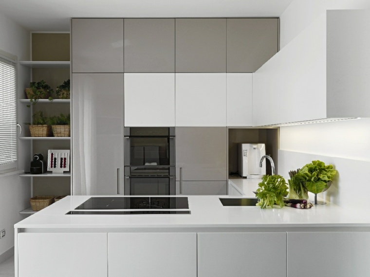 white kitchen in u design furniture modern deco hobs