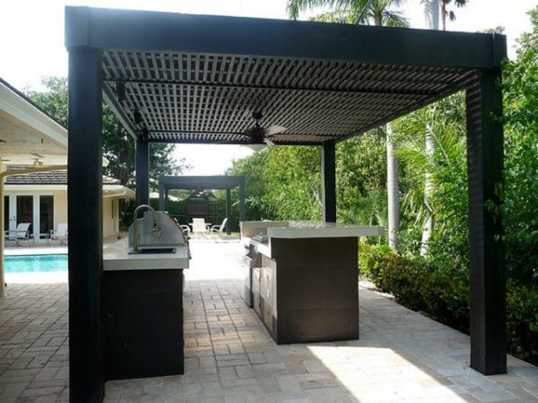 kitchen and outdoor garden furniture pergola