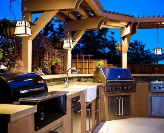 outdoor kitchen barbecue modern