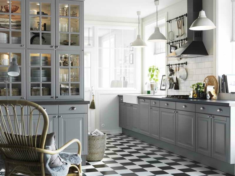 gray kitchen tile black white trend wood kitchen