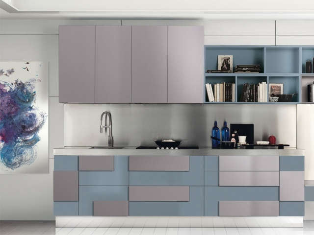 kitchen gray blue deco