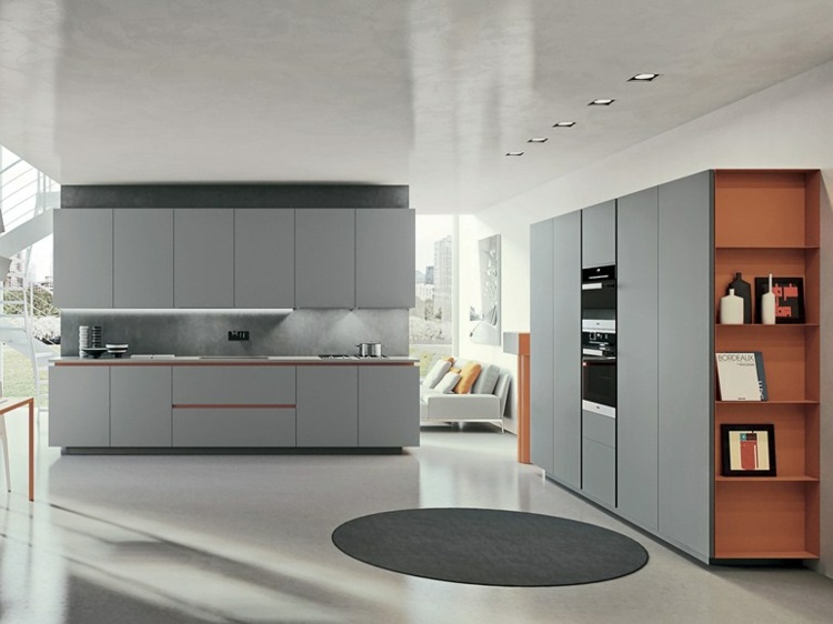 Arrital gray orange kitchen