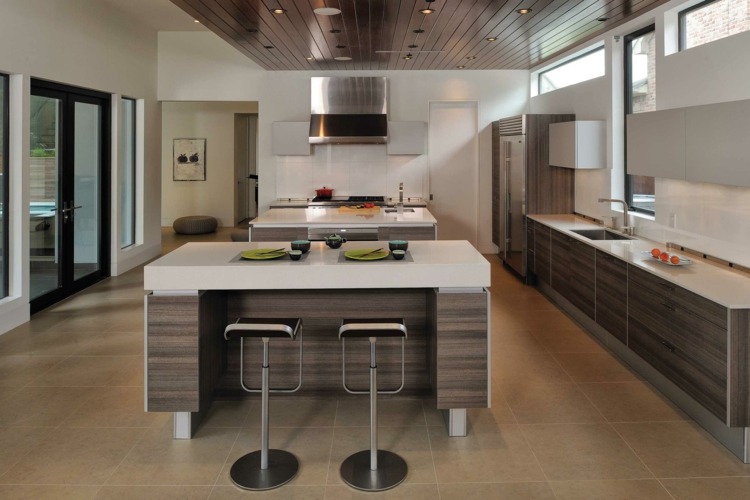 kitchen central island wood steel