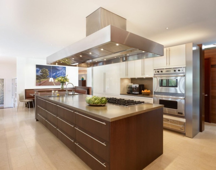 central island kitchen modern wood