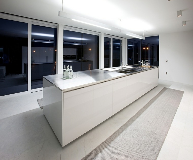 contemporary central island kitchen