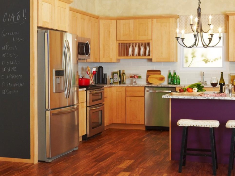 design wooden kitchen idea island central fridge modern