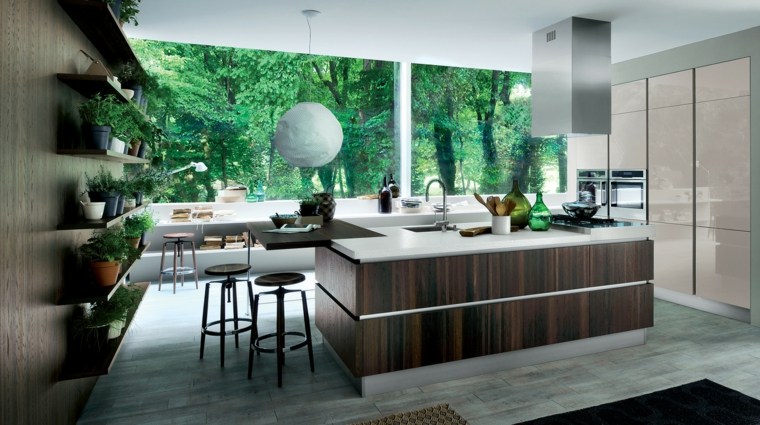 wooden bar kitchens decoration