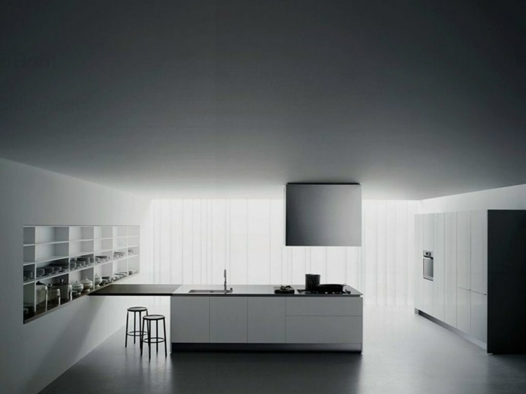 kitchen island central black white Boffi