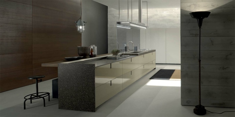 modern kitchens island central marble