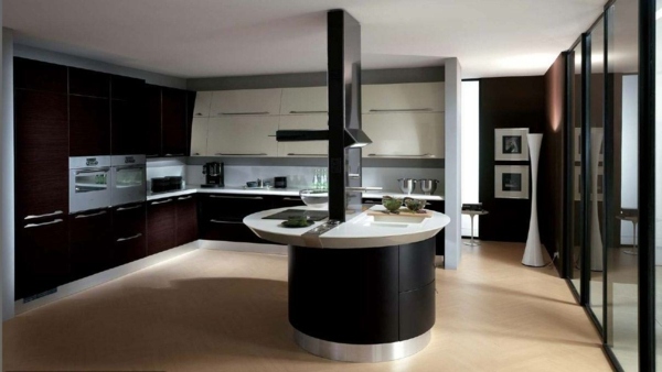 round central island kitchen