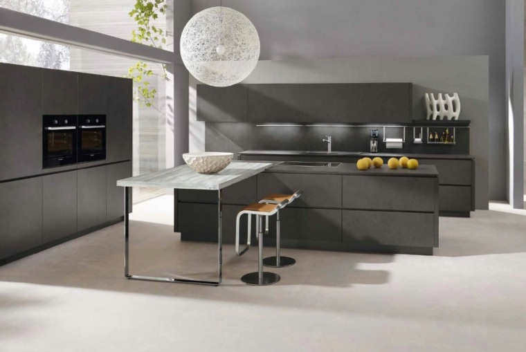 kitchen gray trend island modern idea lighting