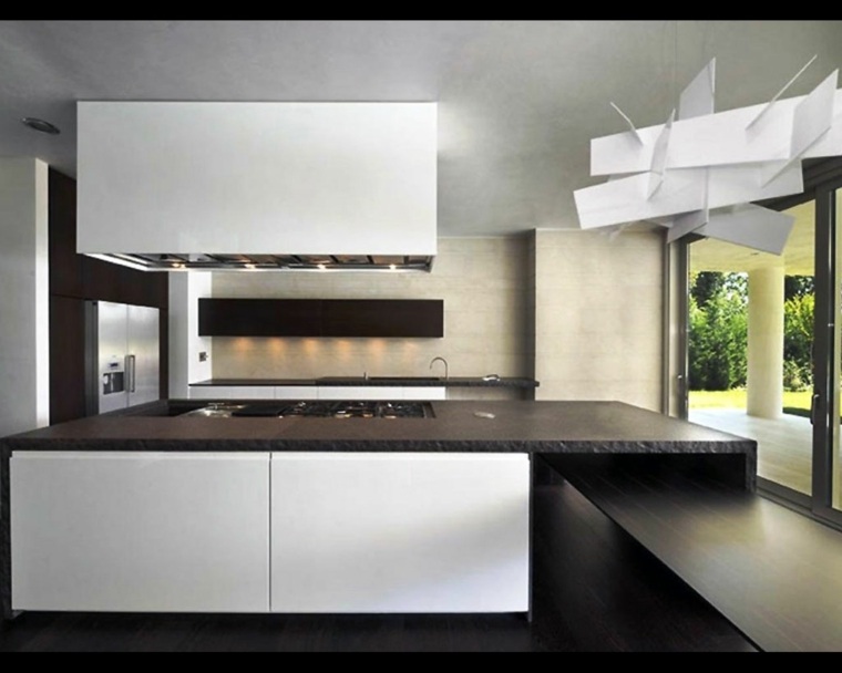 kitchen black white lacquer