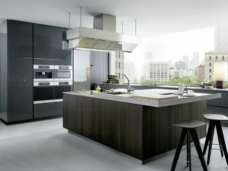 kitchen lacquer wood Varenna by Poliform