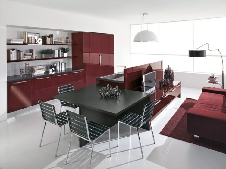 kitchen red lacquer Cucine Lube