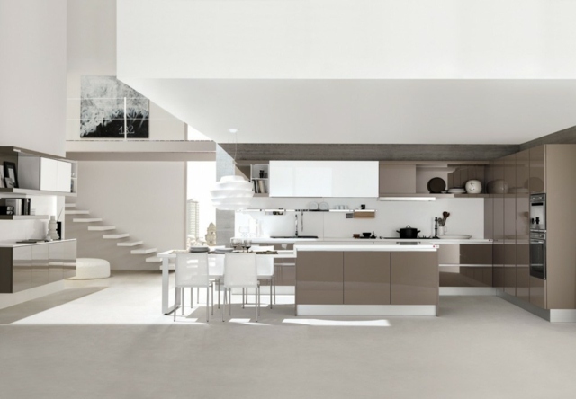 white brown kitchen