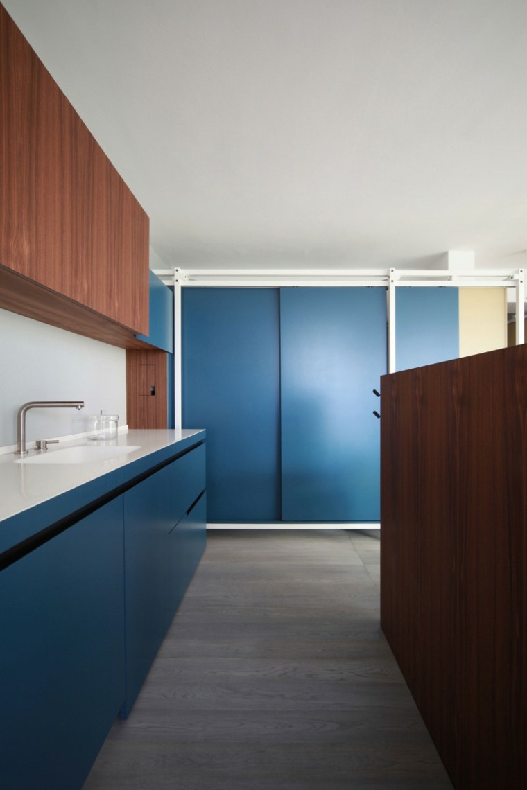 blue kitchen furniture arrangement