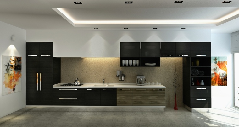 black kitchen cabinet design deco idea wall