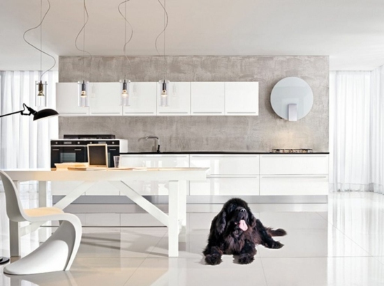 white modern minimalist kitchen