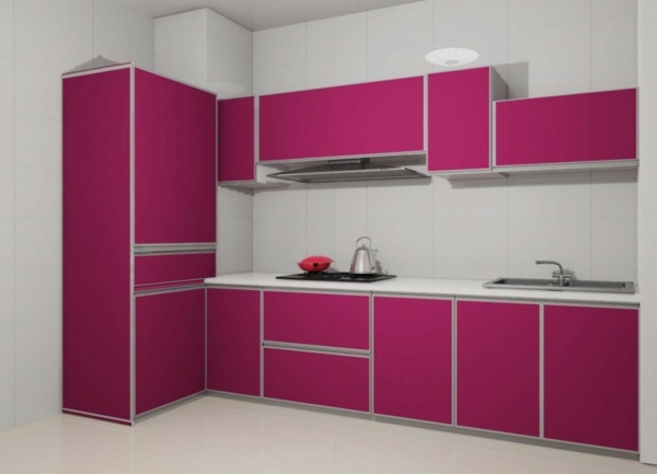 modern minimalist pink kitchen design