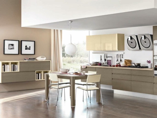 modern brown beige kitchen