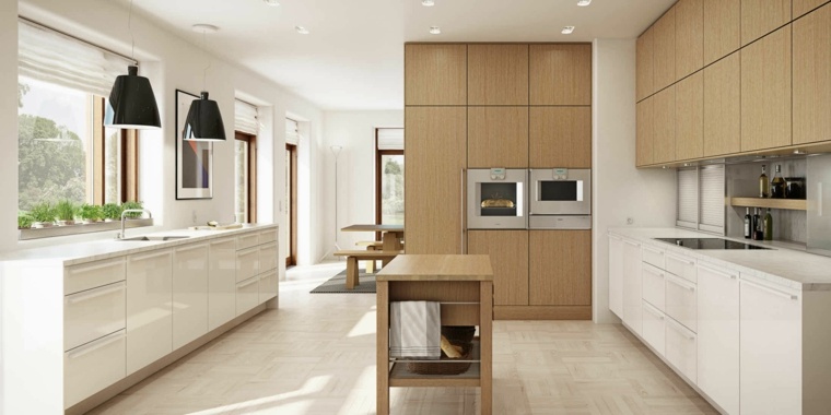 modern kitchen white wood deco