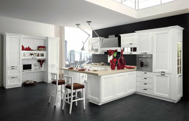 modern kitchen white island