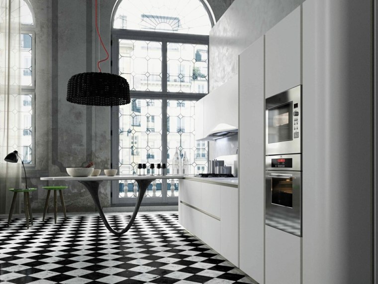 black white modern kitchen