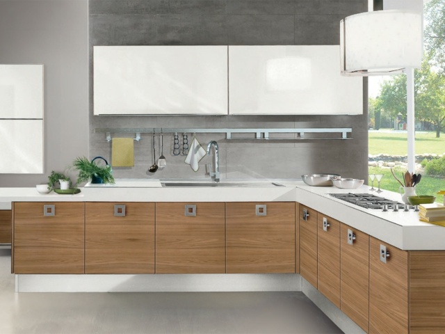 modern kitchen wood deco