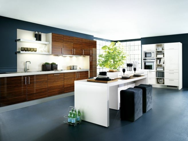 modern kitchen wood island white
