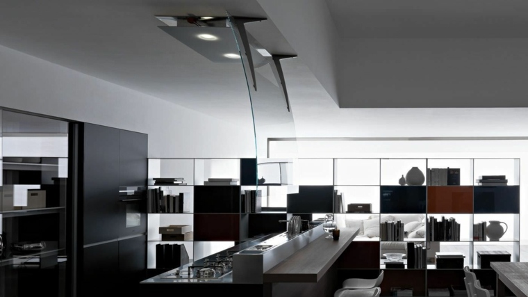 modern kitchen design hood elegant glass