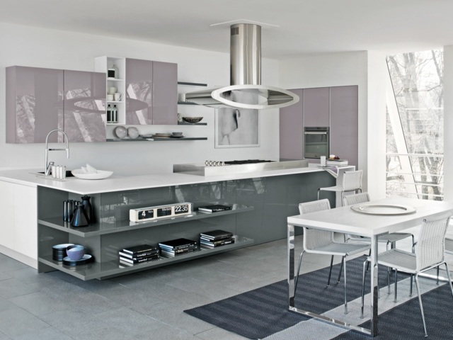 white gray modern kitchen