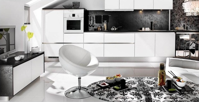 Modern-kitchen-original-idea-black-white-chair-closets