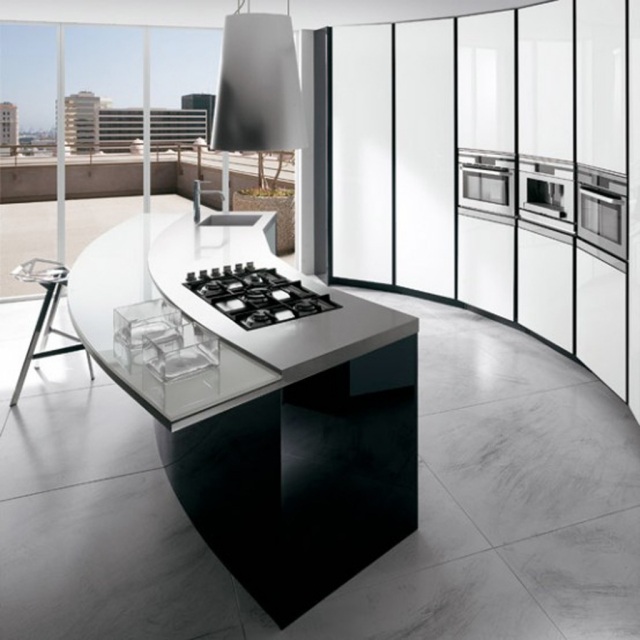 Modern-kitchen-original-idea-black-white-island-central-planning