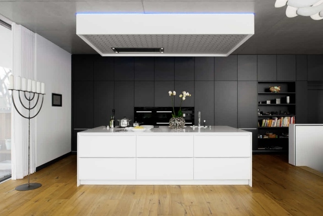 modern kitchen idea-original-black-white-island-central-white