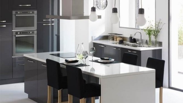 modern kitchen idea-original-black-white-lamps